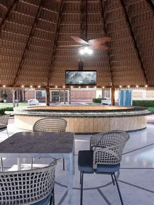 Una televisión o centro de entretenimiento en Los Abuelos Huerta, Event Gardens Lodging Farm Los Mochis