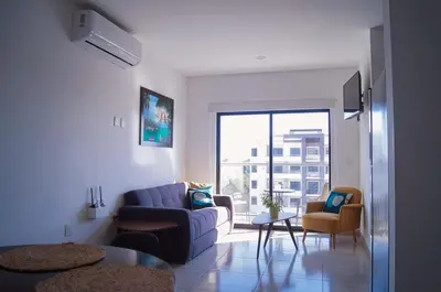 Zona de estar de Cozy apartment in the beautiful Mazatlán