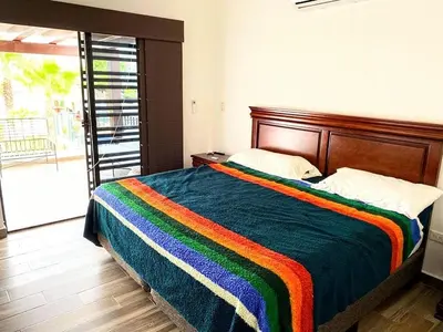 Cama o camas de una habitación en Casa azul Marino