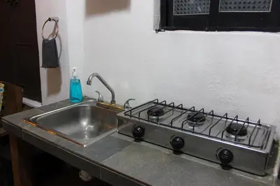 Una cocina o zona de cocina en Descanso familiar o romantico con plunge pool