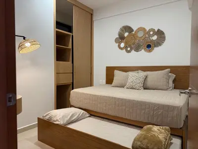 Cama o camas de una habitación en A Unas Calles del Malecon, Con Alberca en el Roof