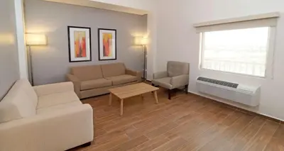 Zona de estar de Bluu Hotel Aeropuerto Monclova-Frontera