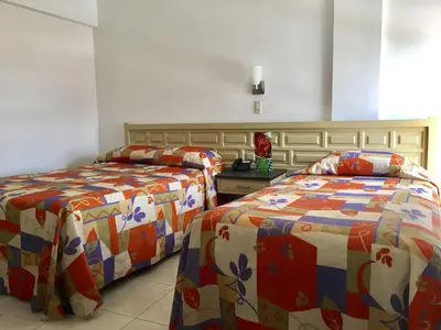 Cama o camas de una habitación en Hotel del Valle