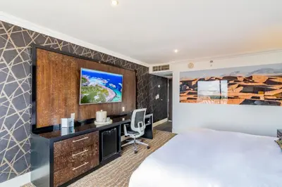 Cama o camas de una habitación en Hotel Lucerna Ciudad Juarez