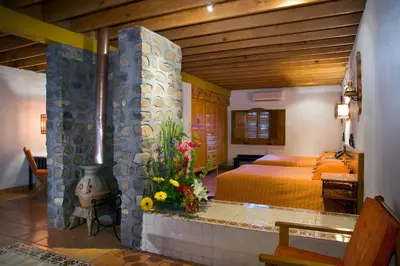 Cama o camas de una habitación en Termas de San Joaquin