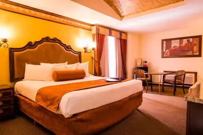 Cama o camas de una habitación en Hotel María Bonita Consulado Americano
