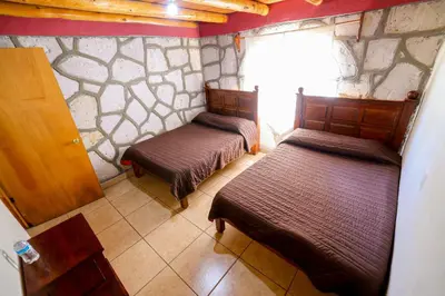 Cama o camas de una habitación en Cabañas las Gemelas