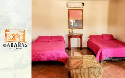 Cama o camas de una habitación en Cabañas El Potrero