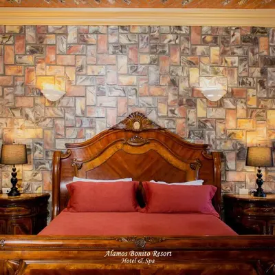 Cama o camas de una habitación en Álamos Bonito Resort