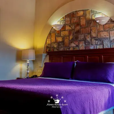 Cama o camas de una habitación en Álamos Bonito Resort