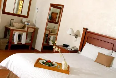 Cama o camas de una habitación en Hostal de La Monja