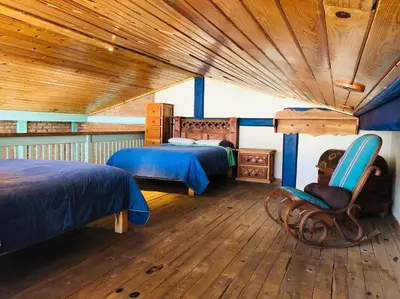 Cama o camas de una habitación en Departamento tipo cabaña en Creel