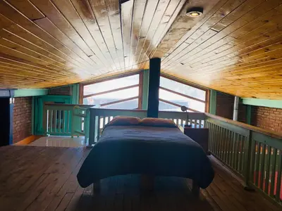 Cama o camas de una habitación en Departamento tipo cabaña en Creel