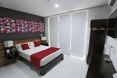 Cama o camas de una habitación en Hotel Dwana