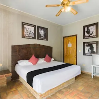 Cama o camas de una habitación en Hotel Olimpia Centro Histórico