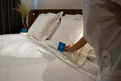 Cama o camas de una habitación en Hotel Marielena