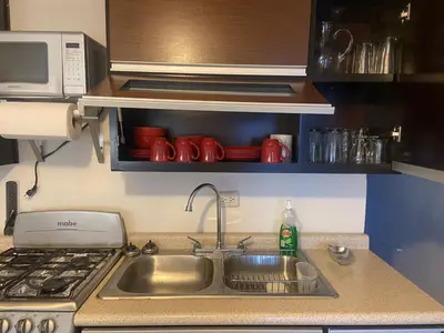 Una cocina o zona de cocina en Departamento privado con cochera y WIFI alta velocidad