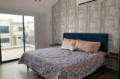 Cama o camas de una habitación en Vamos a Mazatlán Casa vacacional