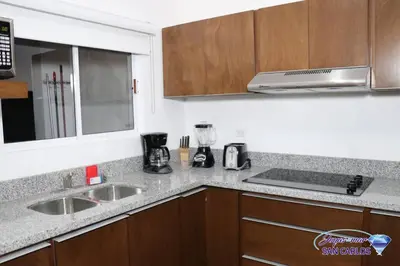 Una cocina o zona de cocina en Departamento Topacio 3 Joyas del Mar San Carlos