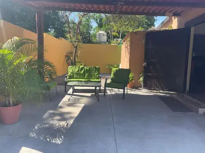 Un patio o zona al aire libre en La chocita