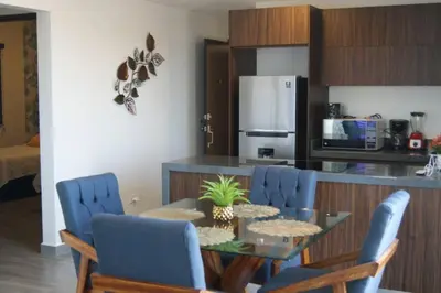 Una cocina o zona de cocina en Nuevo departamento, excelente ubicación y muchas amenidades