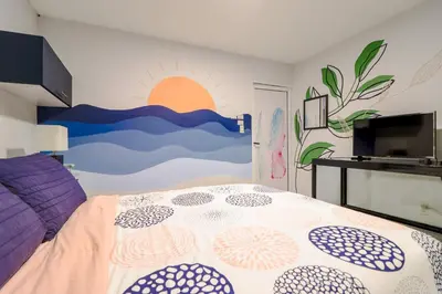 Cama o camas de una habitación en Hostal en El Centro LaKiwa