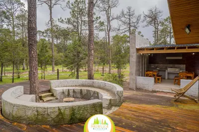 Jardín al aire libre en Cabaña La Mazatleca en Mexiquillo