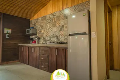 Una cocina o zona de cocina en Cabaña La Mazatleca en Mexiquillo