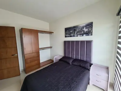 Cama o camas de una habitación en Hermoso departamento con alberca, a 10 minutos de la playa!!!