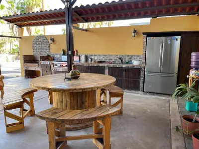 Una cocina o zona de cocina en Palapa Bajazul