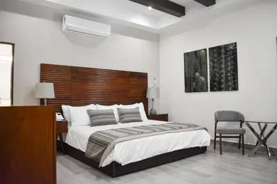 Cama o camas de una habitación en Hotel Plaza Cuatro Ciénegas