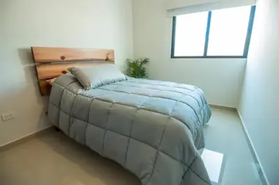 Cama o camas de una habitación en Acogedor departamento Boho cerca de la playa