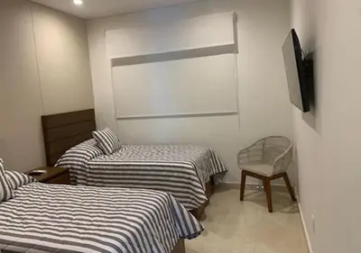 Cama o camas de una habitación en Camino al mar 