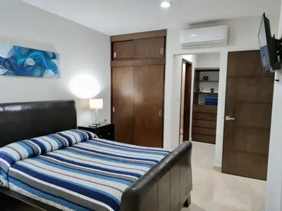 Cama o camas de una habitación en Brujas Tower Beach Resort
