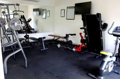 Gimnasio o instalaciones de fitness de Departamento a 200 Mts de la playa y alberca en planta baja