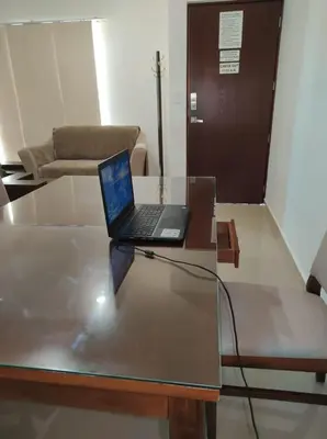 Una televisión o centro de entretenimiento en Departamento a 200 Mts de la playa y alberca en planta baja