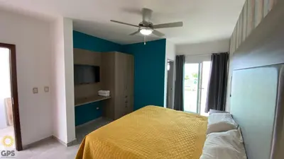 Cama o camas de una habitación en Habitación hotelera a 2min de playa by G P S rentas