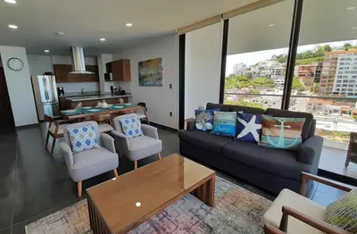 Una cocina o zona de cocina en BOCA DE CIELO Departamento frente al mar con ocasos increíbles