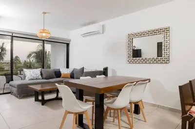 Zona de estar de Moderno Departamento En Residencial Privado