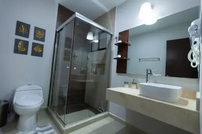 Un baño de Casa Caracol. Cerca de la playa en residencial privado!