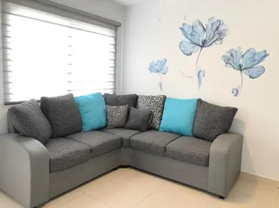 Zona de estar de Casa en residencial para 8 personas cerca de la playa!!