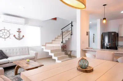 Zona de estar de La casa del Mar. Mazatlán