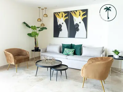 Zona de estar de Hermosa Vista al Mar, Condominio de Lujo!