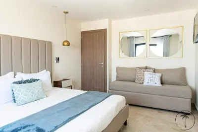 Cama o camas de una habitación en Nuevo Departamento en el Malecón!