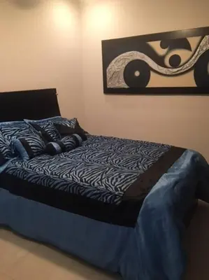 Cama o camas de una habitación en Beautiful 3 bedroom, fully furnished, on the beach