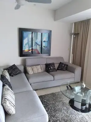 Zona de estar de Beautiful 3 bedroom, fully furnished, on the beach