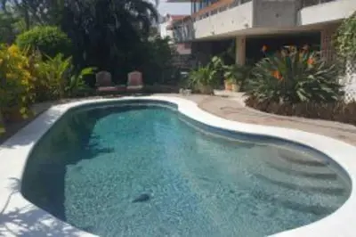 Piscina en o cerca de Apartmento con alberca a 50 mt del mar La Licha