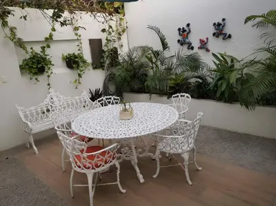 Un balcón o terraza de Apartmento con alberca a 50 mt del mar La Licha