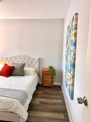 Cama o camas de una habitación en Acogedor departamento totalmente remodelado, tranquilo y centrico