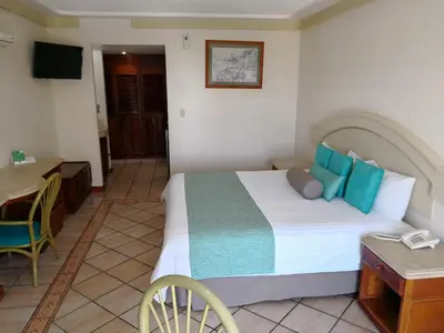 Cama o camas de una habitación en Hotel Playa Marina